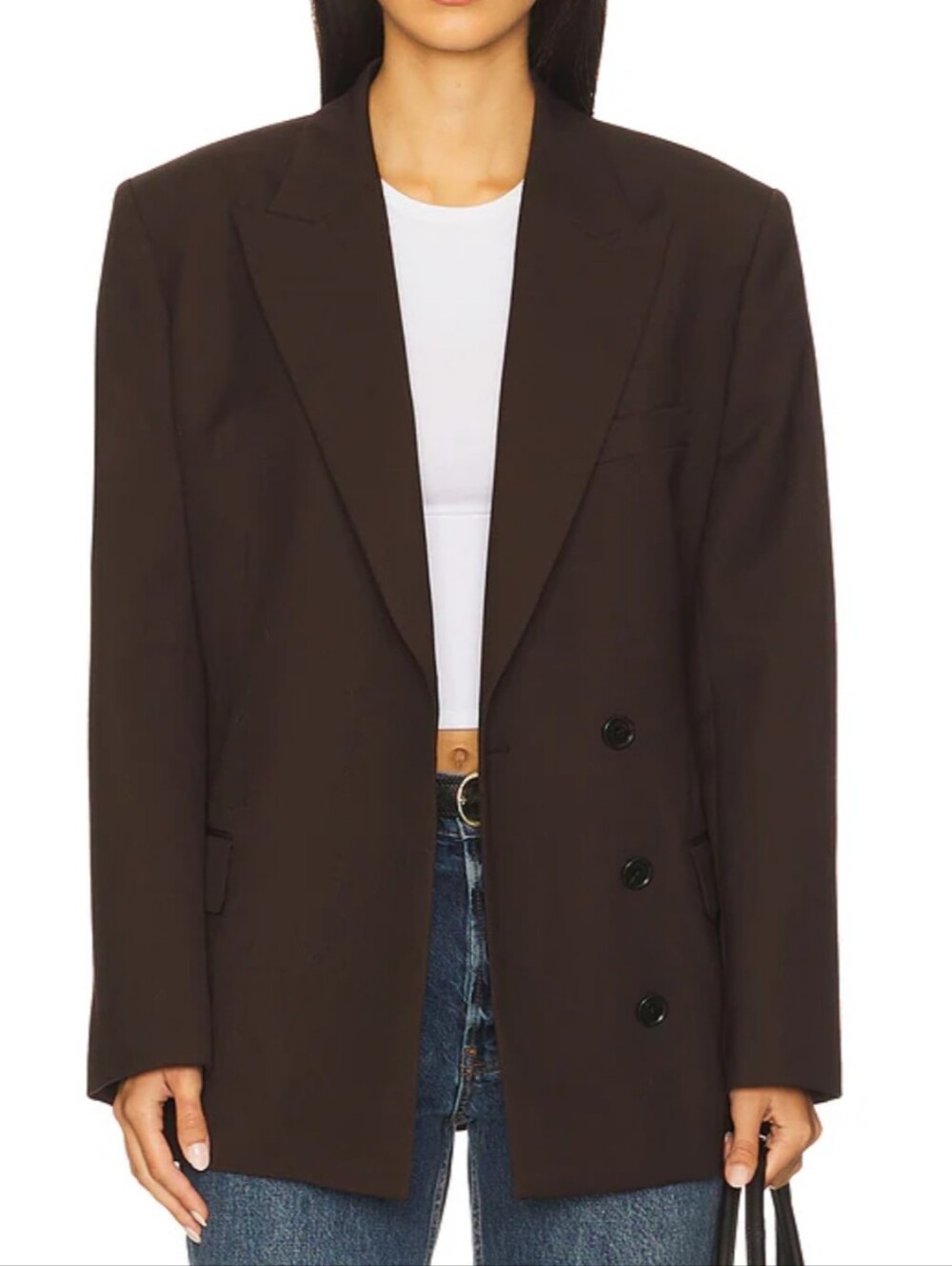 Anine Bing Aretha Blazer Dark Brown